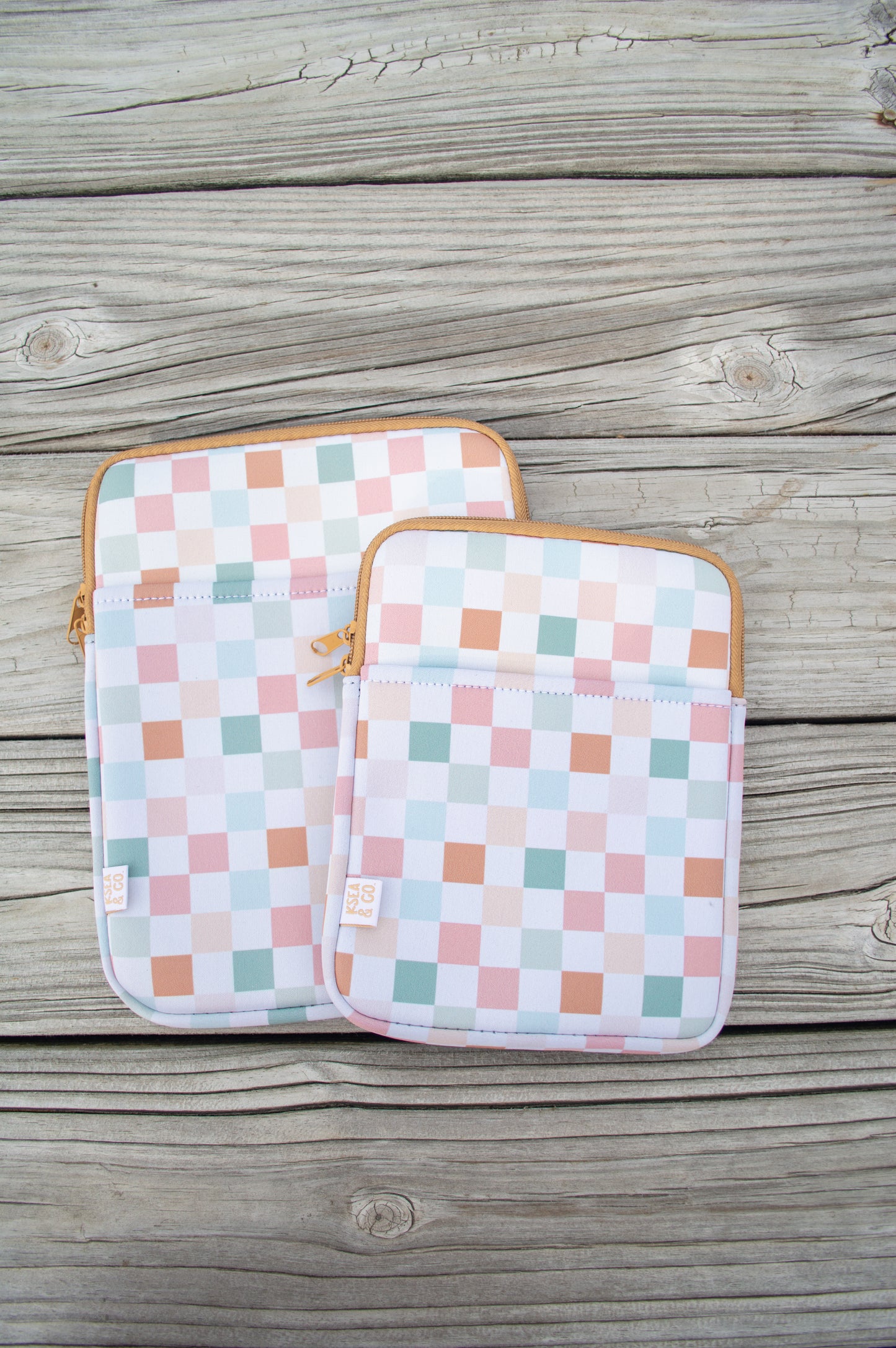 Pastel Checker Books & Device Sleeves