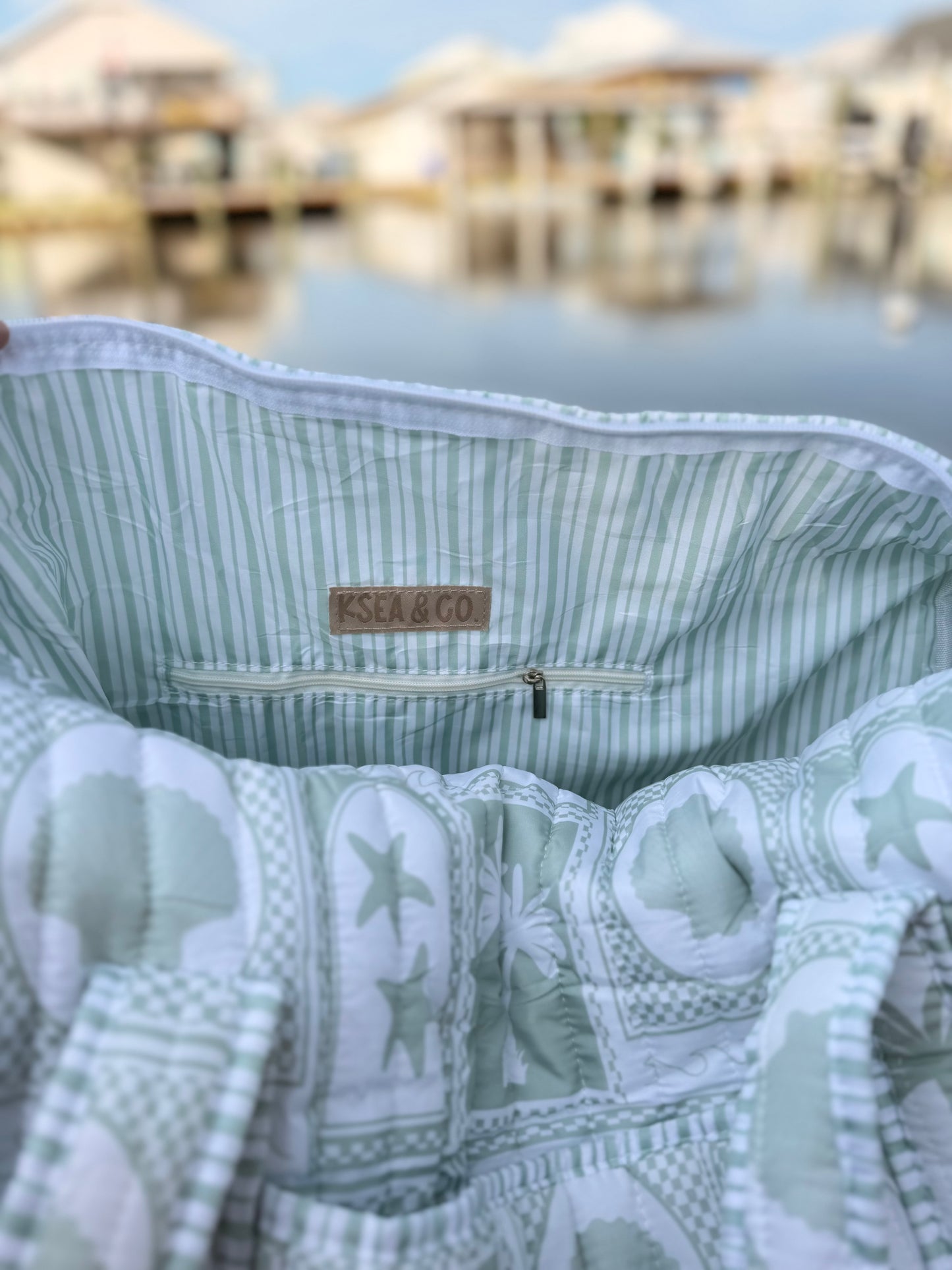 Sage & Sand Quilted Duffle Bags