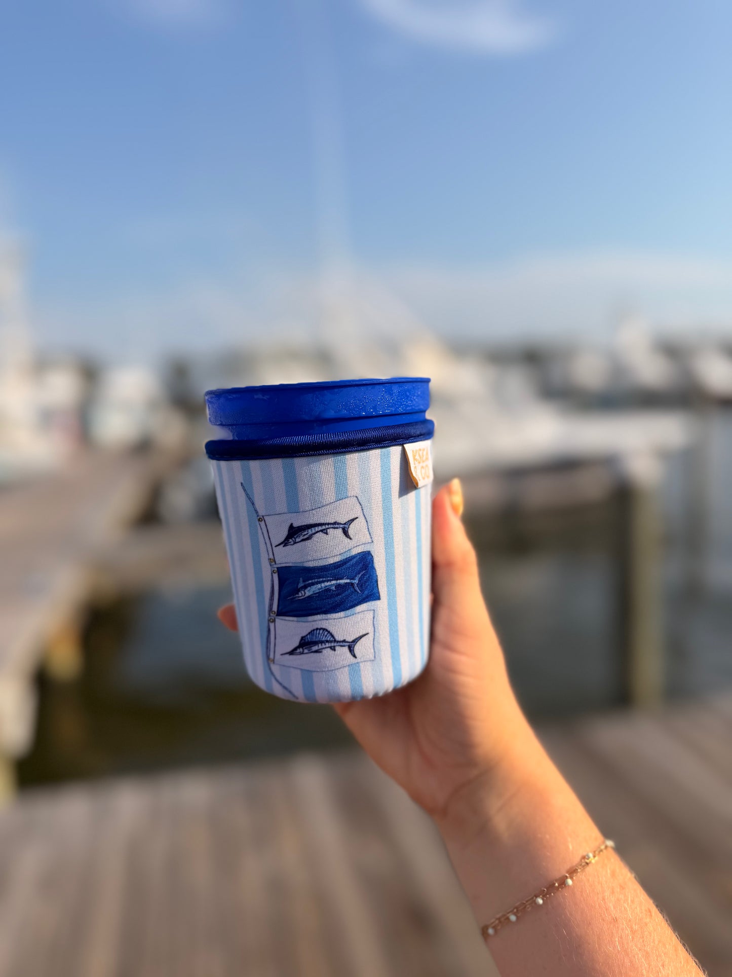 Grand Slam Blue Iced Coffee Drink Sleeve