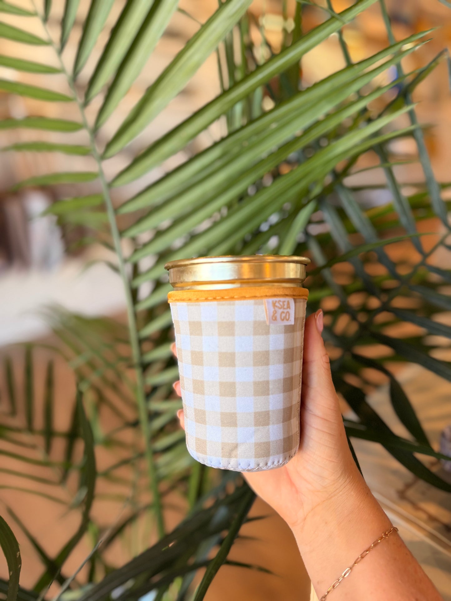 Fall Plaid Iced Coffee Drink Sleeve