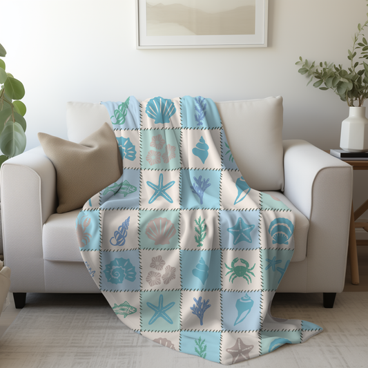 Coastal Quilt Throw Blanket