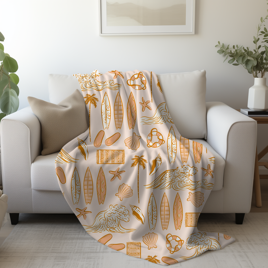 Coastal Sunset Throw Blanket