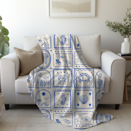 Cobalt Coast Throw Blanket
