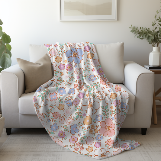 Sweet Peony Throw Blanket