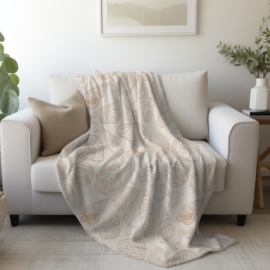 Ivory Tides Throw Blanket