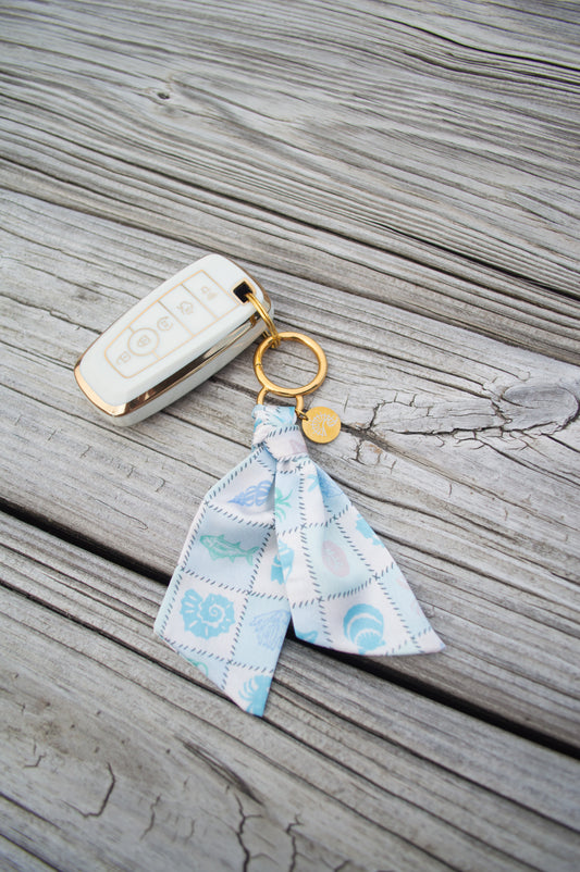 Coastal Quilt Satin Keychain
