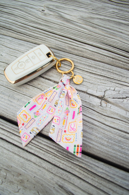Wheels on the Bus Satin Keychain