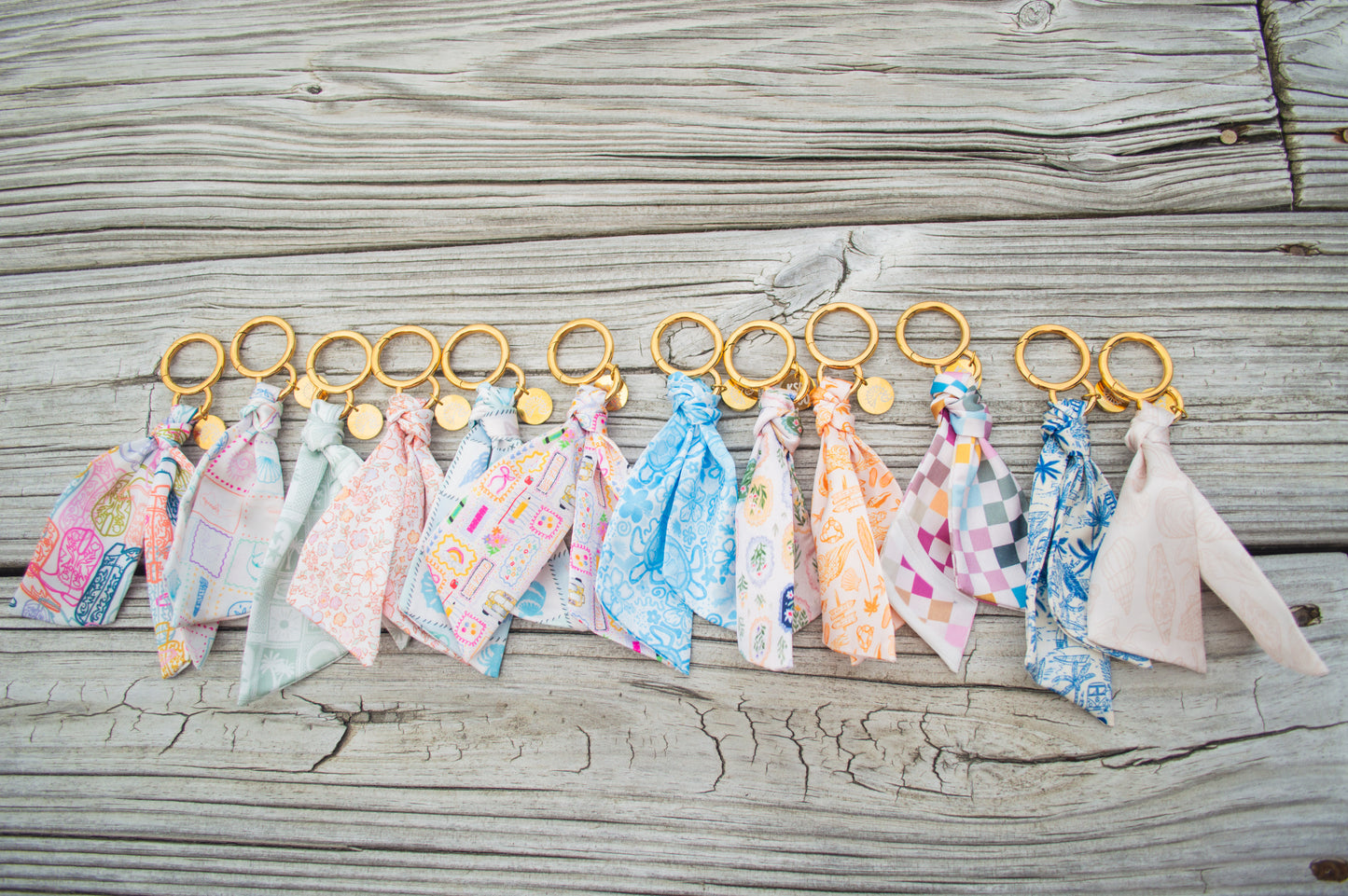 Deep Checker Satin Keychain