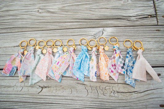 Deep Checker Satin Keychain