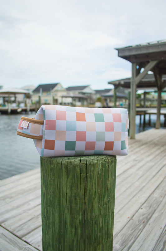 Pastel Checker Cosmetic Pouch