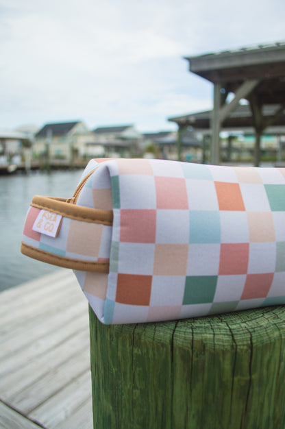 Pastel Checker Cosmetic Pouch