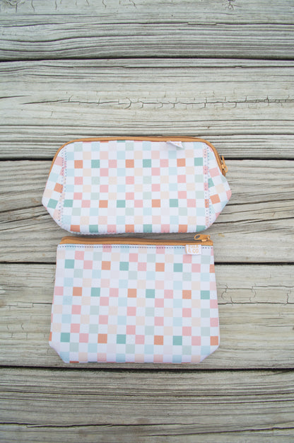 Pastel Checker Pouches