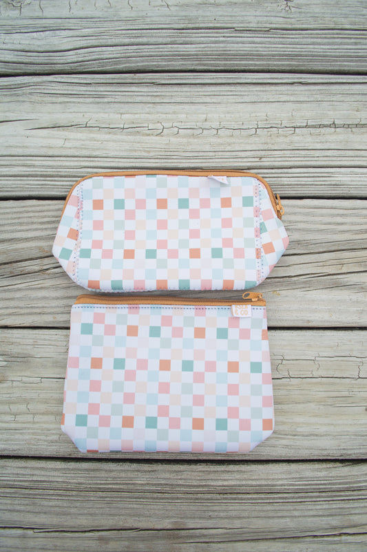 Pastel Checker Pouches