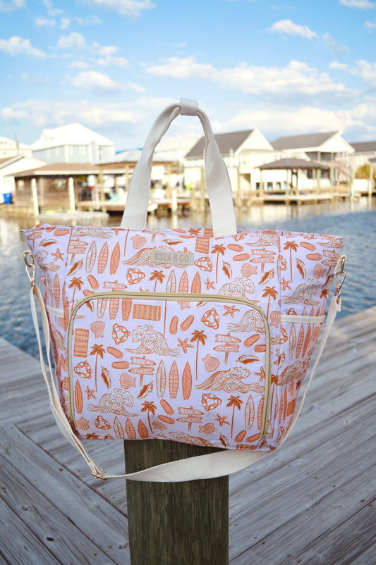 Coastal Sunset Cooler Tote Bag