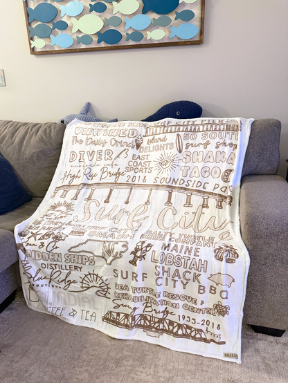 Surf City Throw Blanket