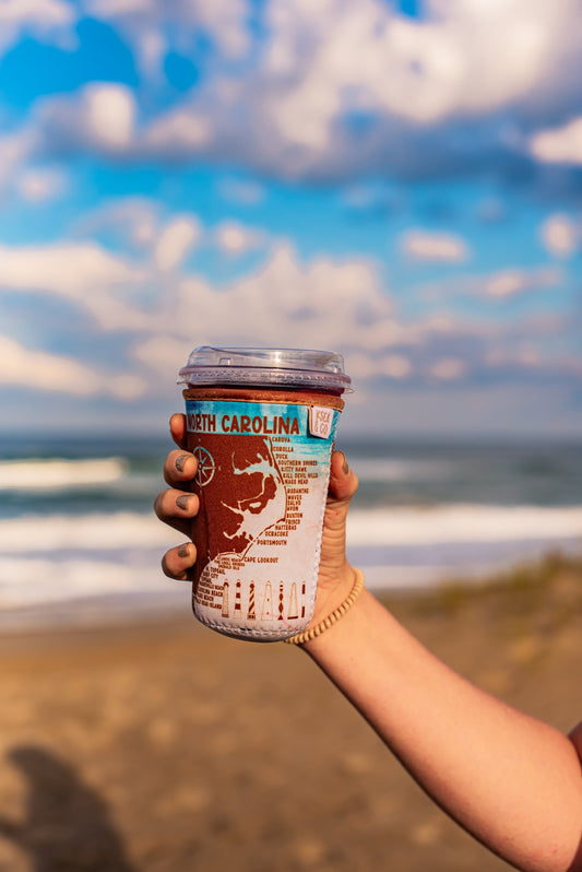 NC Coastline Iced Coffee Drink Sleeve