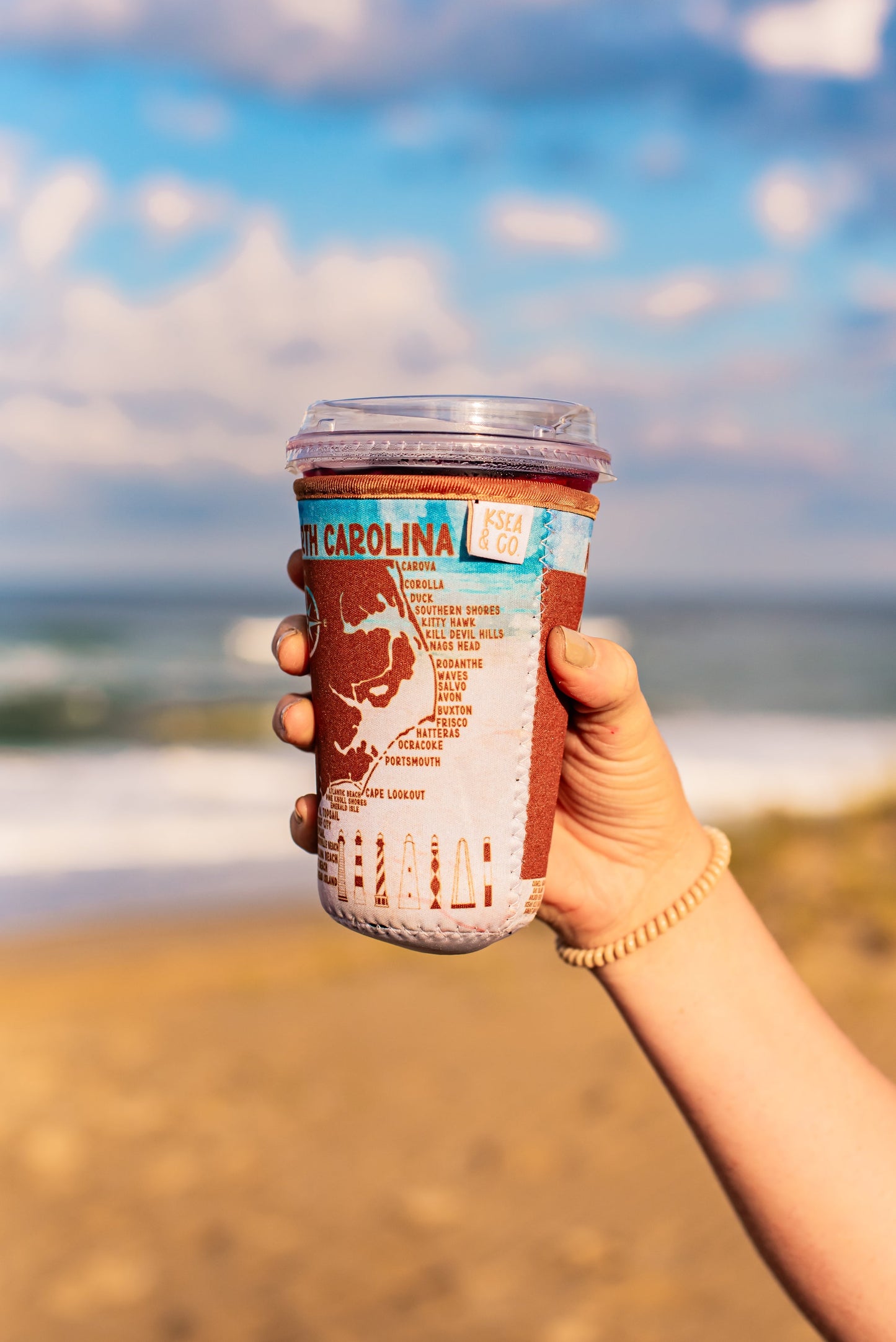 NC Coastline Iced Coffee Drink Sleeve