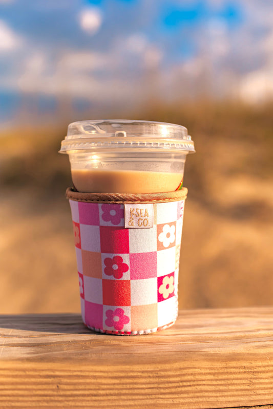 Flower Power Iced Coffee Drink Sleeve