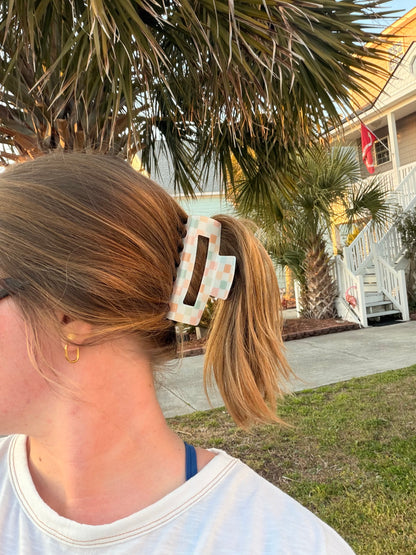 Pastel Checker Hair Clip