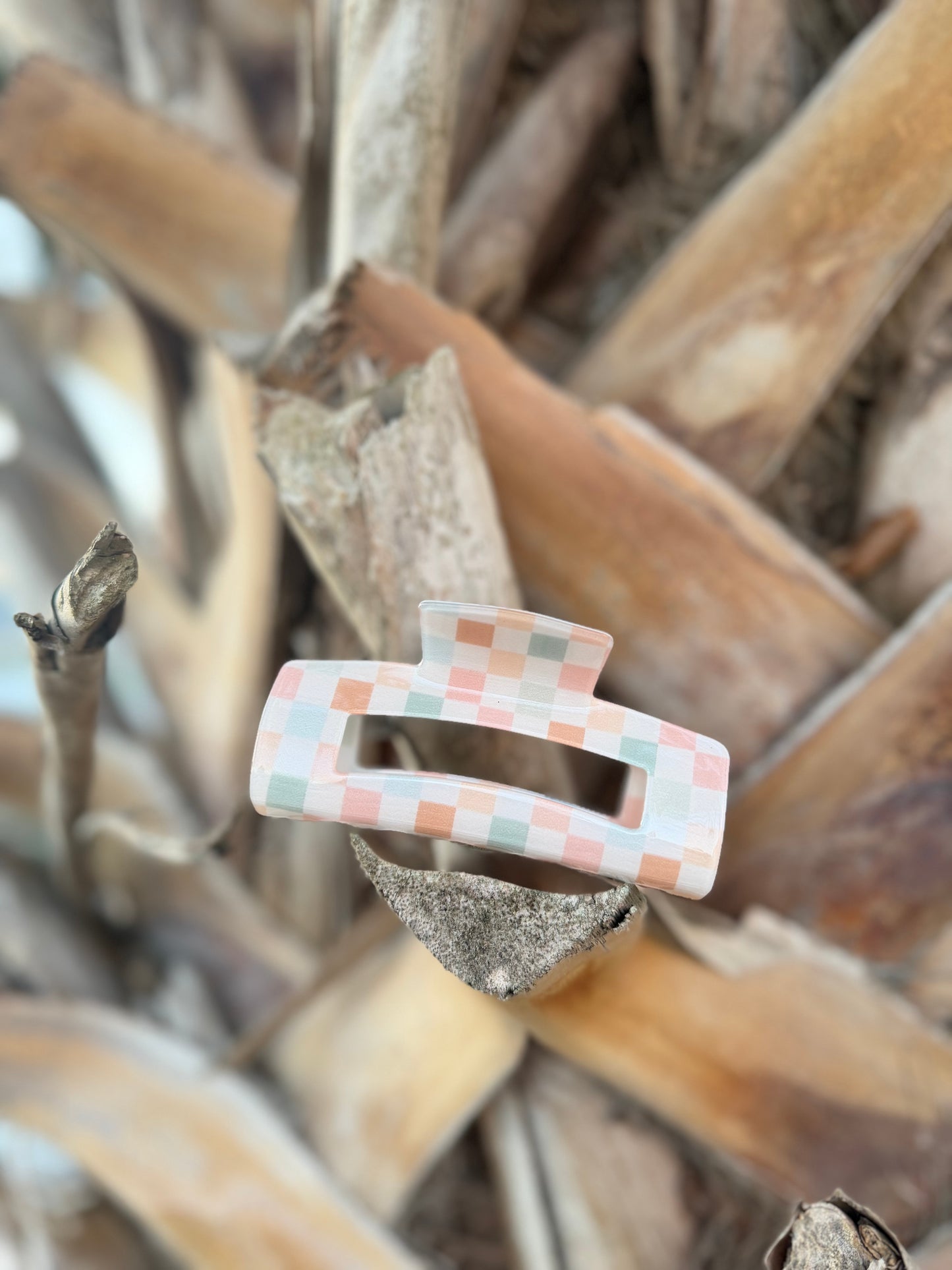 Pastel Checker Hair Clip