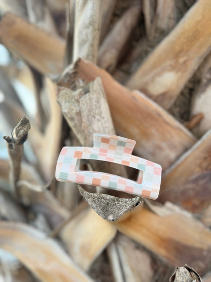 Pastel Checker Hair Clip