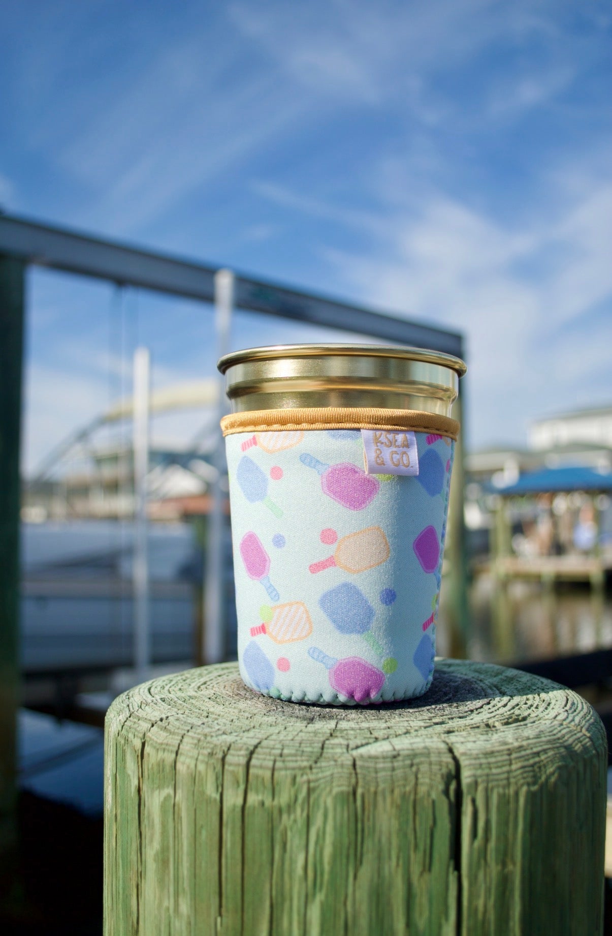 Pastel Pickleball Iced Coffee Drink Sleeve