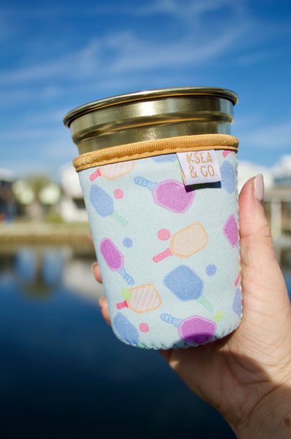 Pastel Pickleball Iced Coffee Drink Sleeve