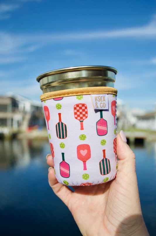 Retro Pickleball Iced Coffee Drink Sleeve