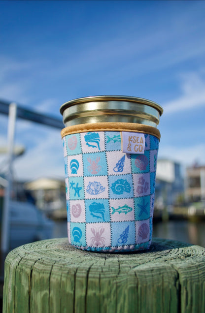 Coastal Quilt Iced Coffee Drink Sleeve