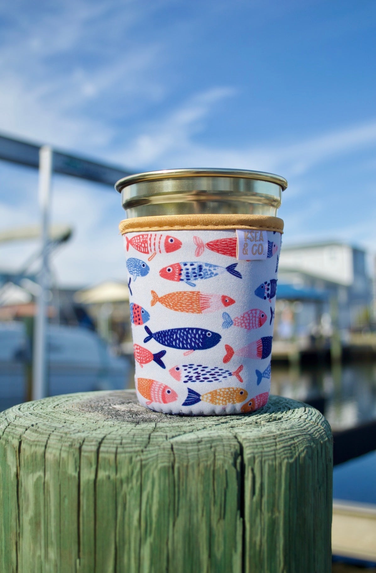 Stitched Sea Iced Coffee Drink Sleeve