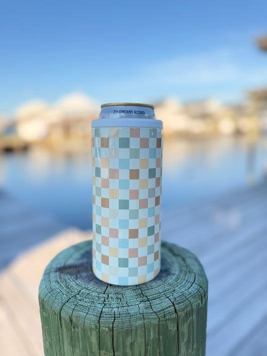 Pastel Checker Can Cooler
