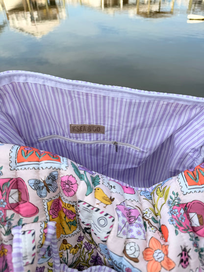Garden Post Quilted Duffle Bags
