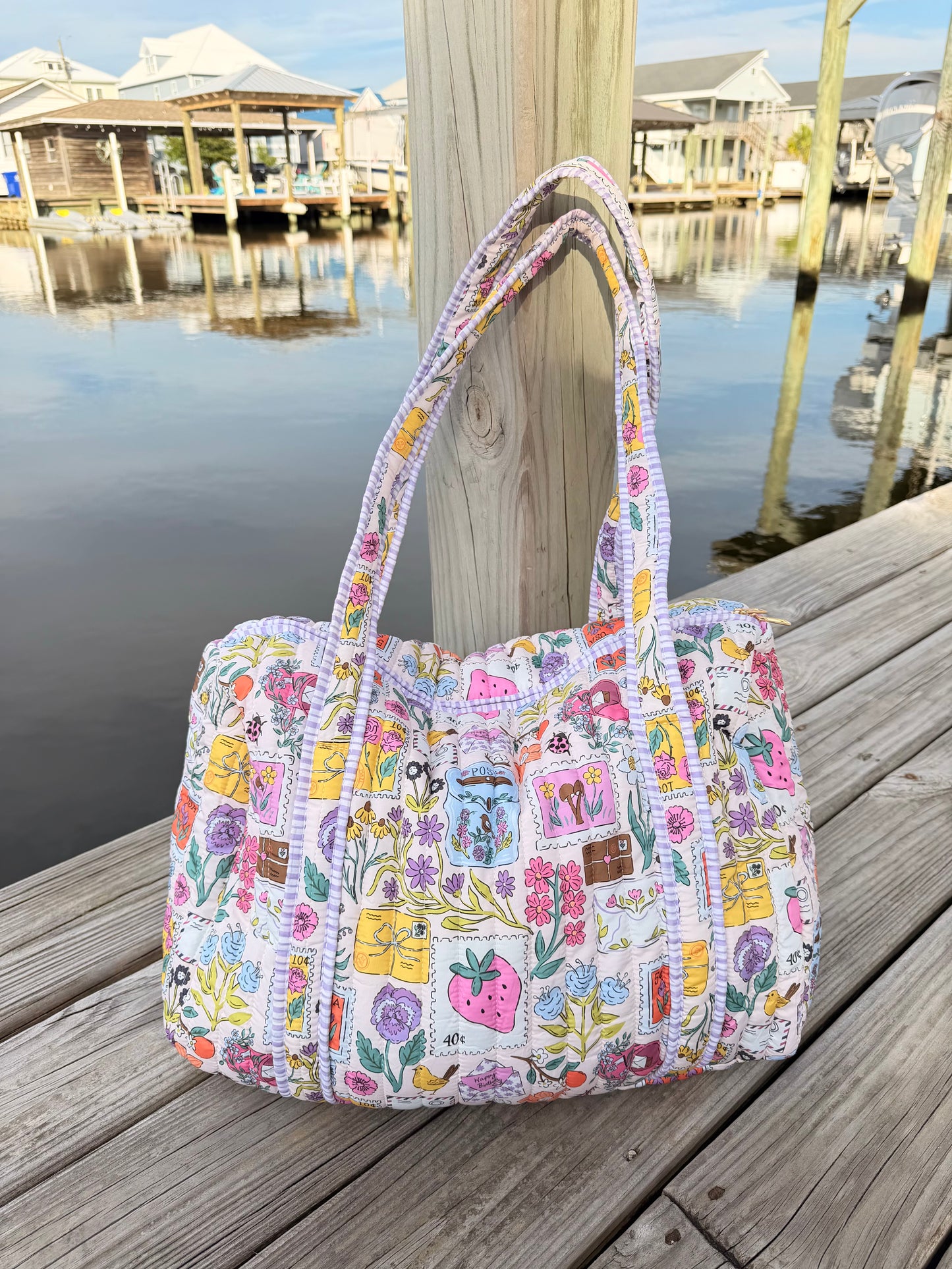 Garden Post Quilted Duffle Bags