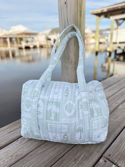Sage & Sand Quilted Duffle Bags
