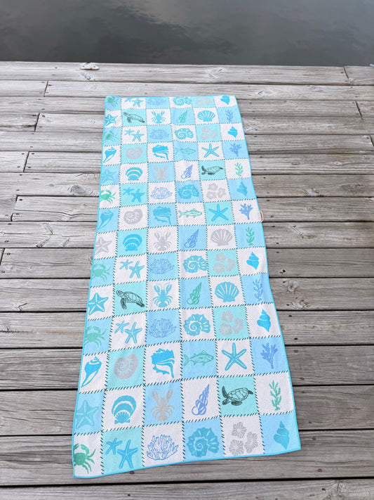 Coastal Quilt Recycled Towel - Eco-Friendly
