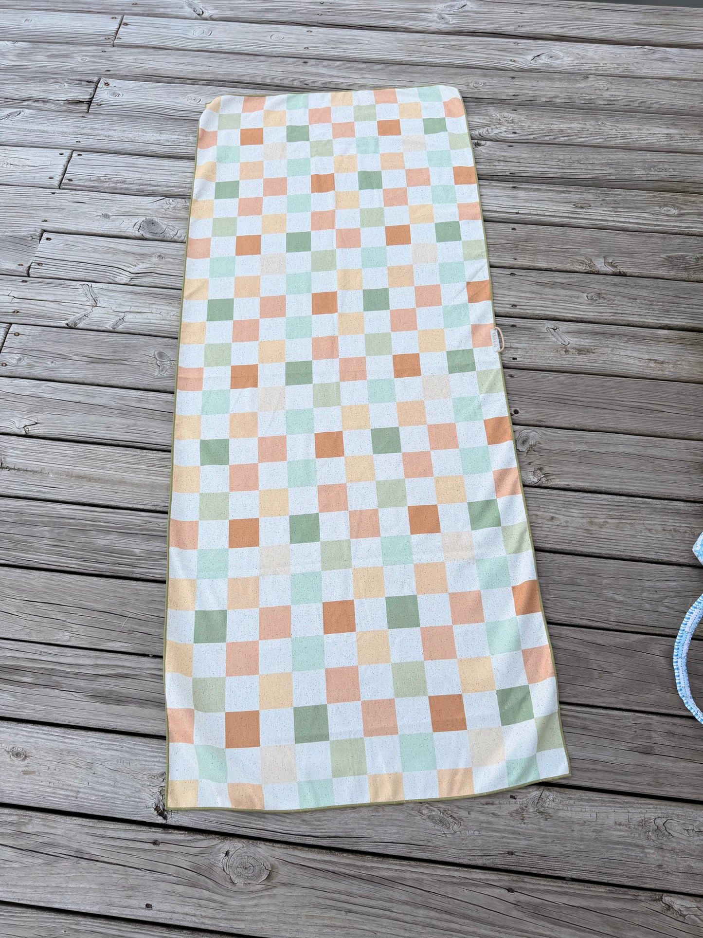 Pastel Checker Recycled Towel - Eco-Friendly