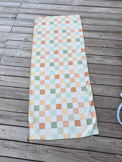 Pastel Checker Recycled Towel - Eco-Friendly