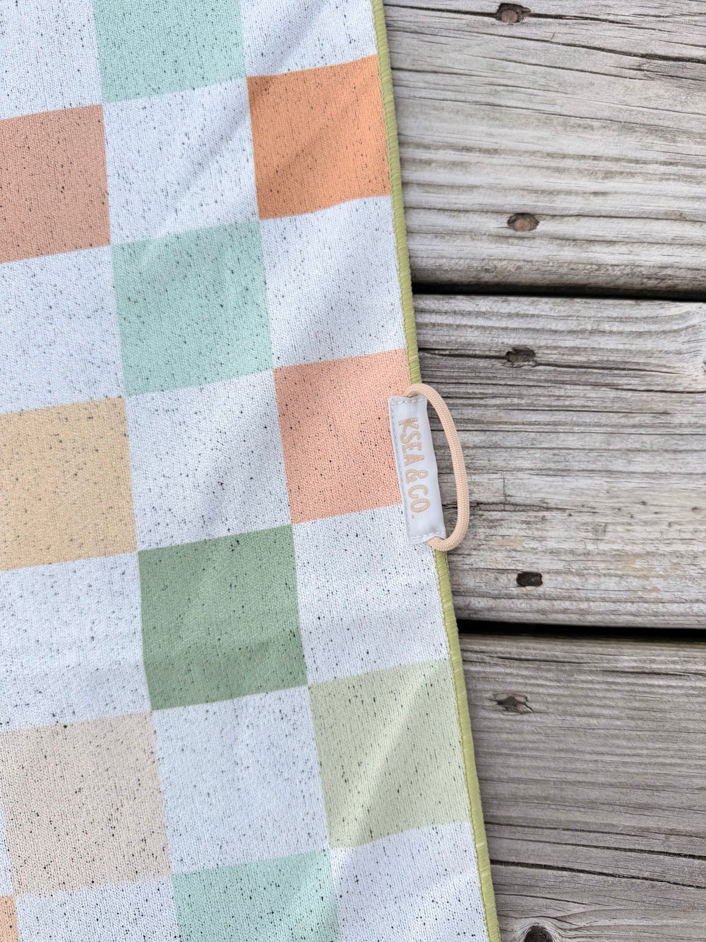 Pastel Checker Recycled Towel - Eco-Friendly