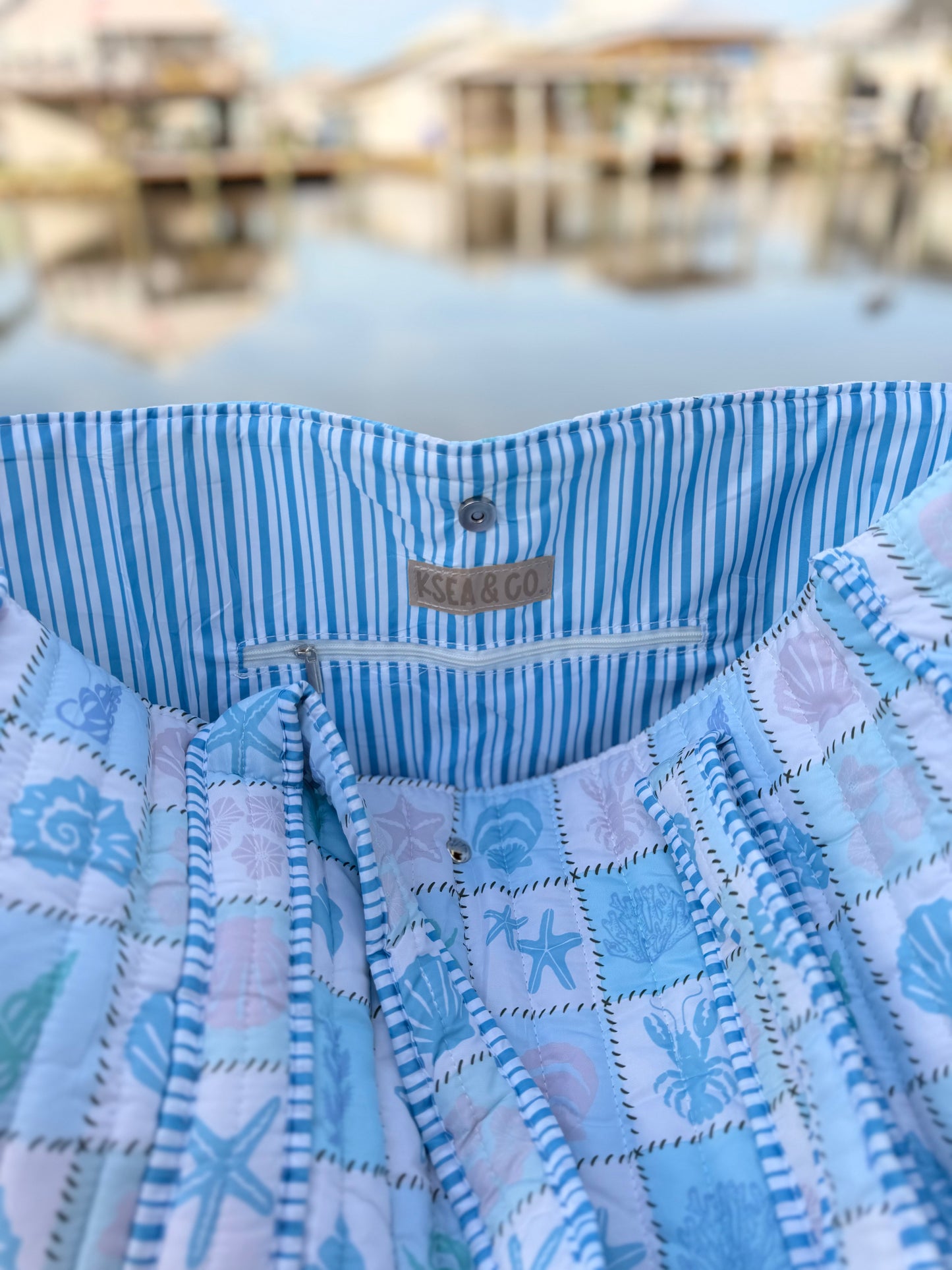 Coastal Quilted Tote Bags
