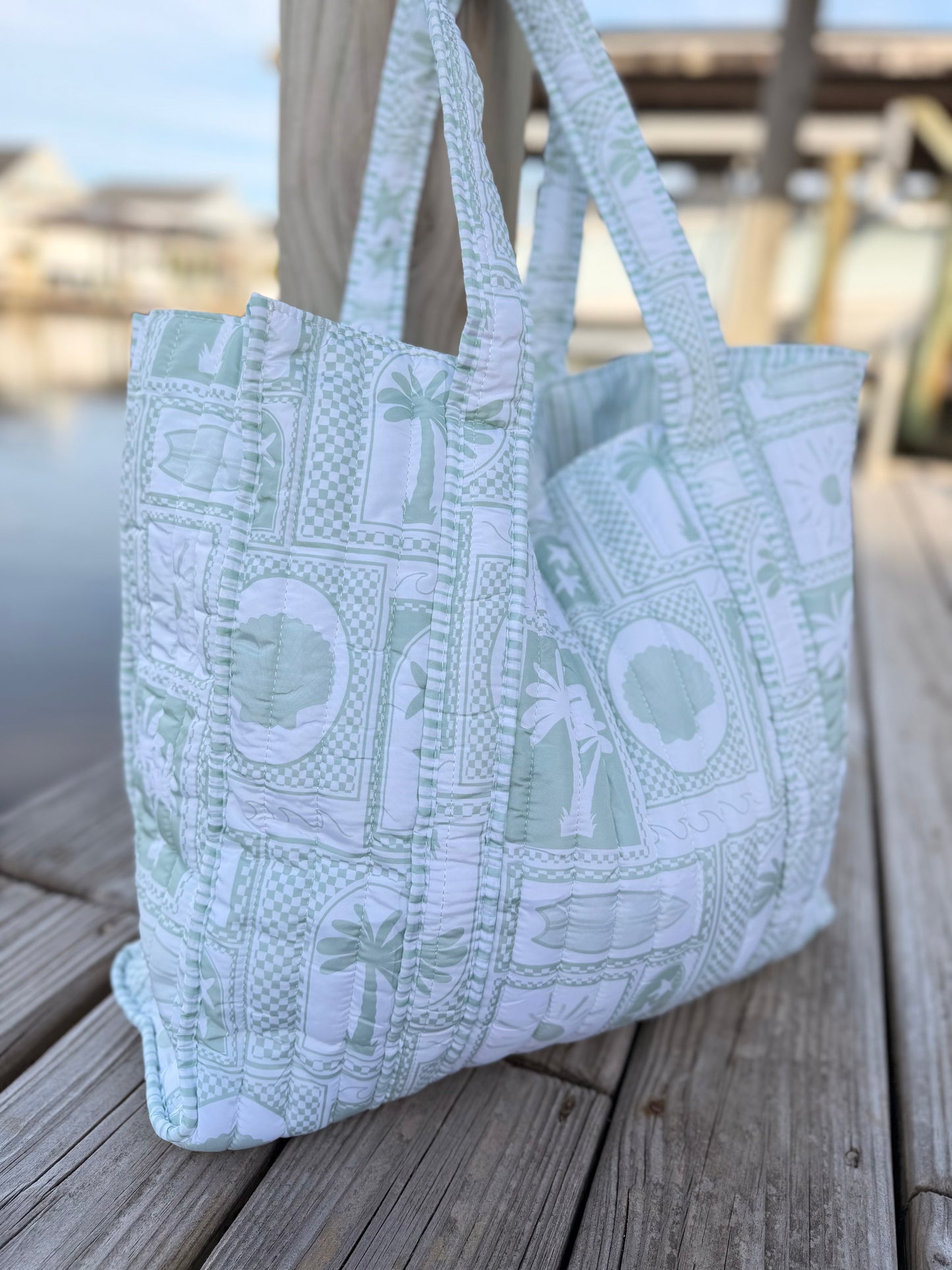 Sage & Sand Quilted Tote Bags
