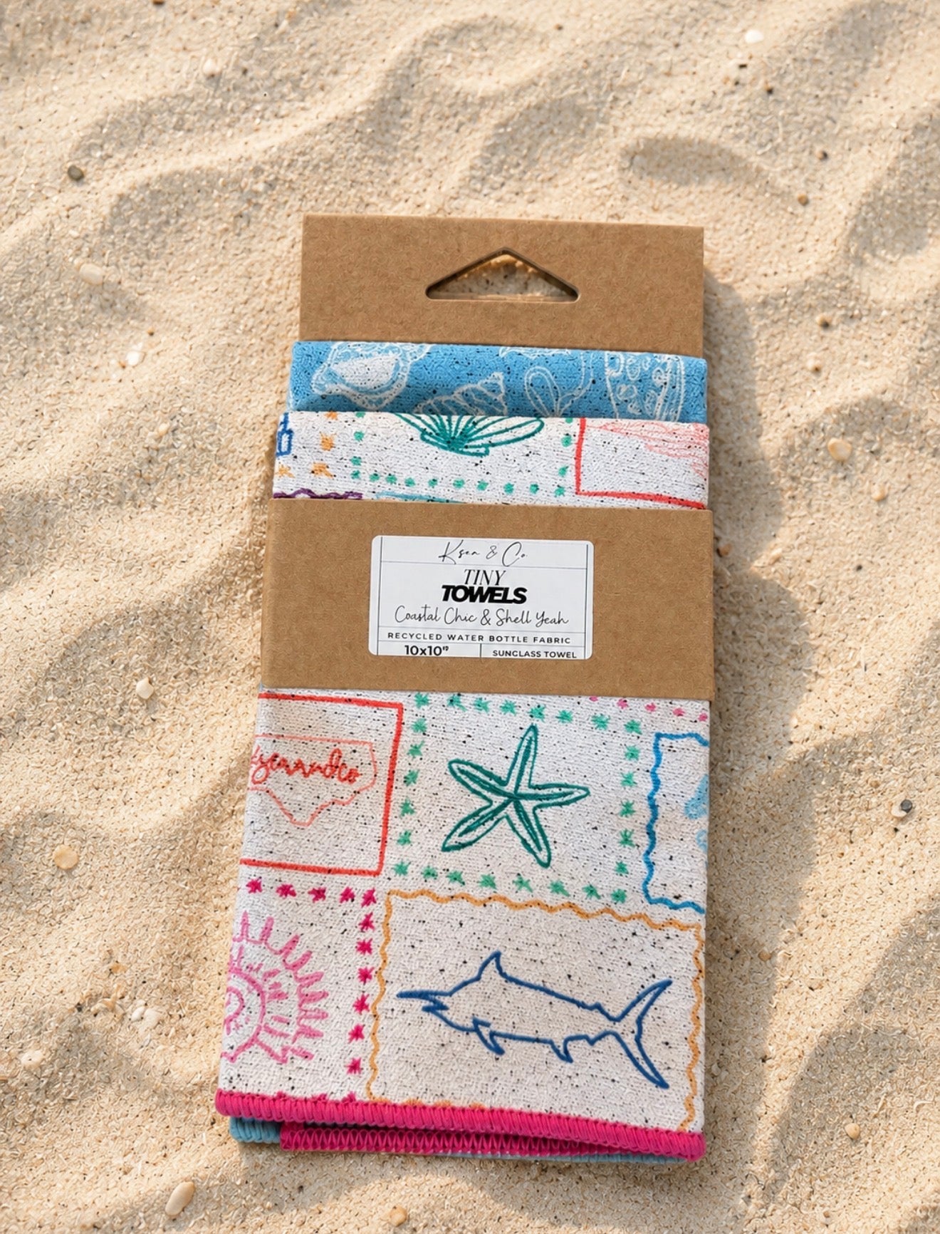 Coastal Chic/Shell Yeah Tiny Towel - Eco-Friendly