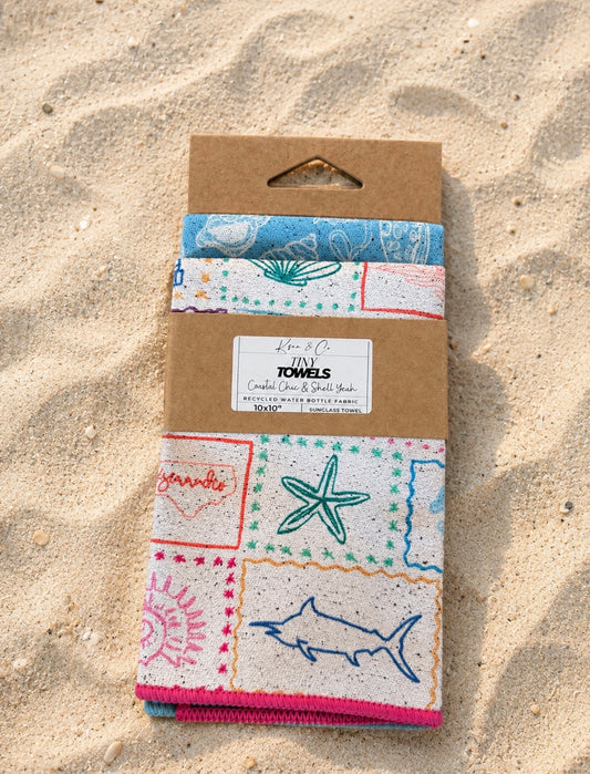 Coastal Chic/Shell Yeah Tiny Towel - Eco-Friendly