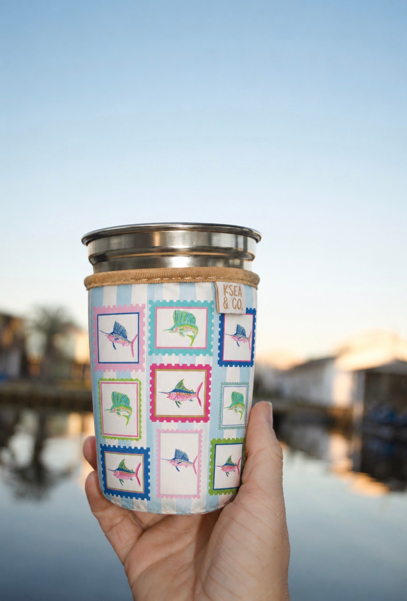 Seaside Stamps Iced Coffee Drink Sleeve