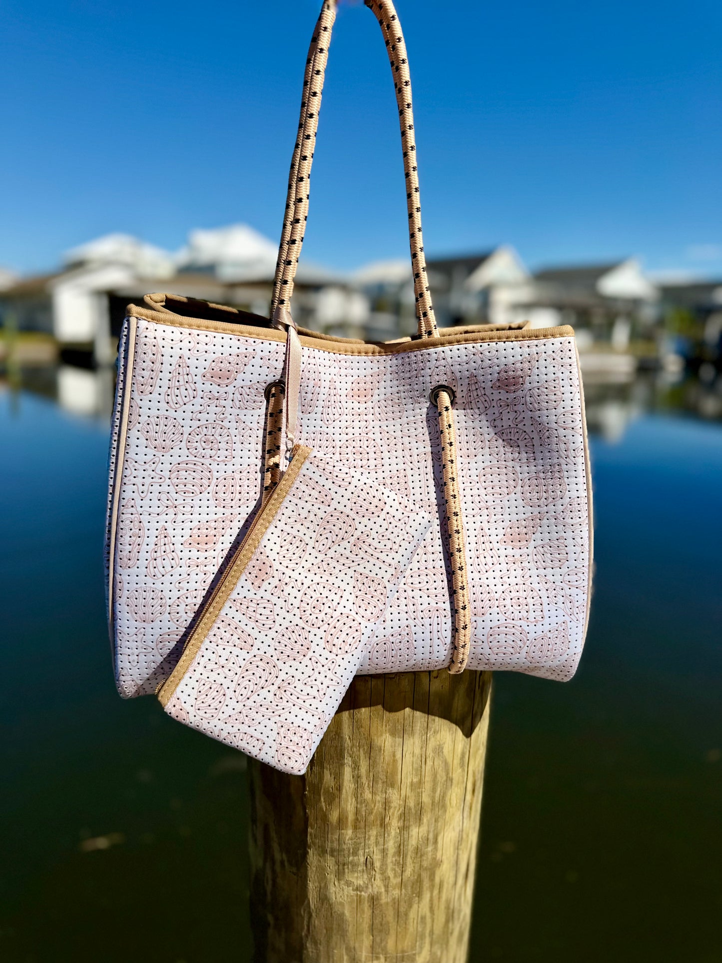 Ivory Tides Neoprene Tote Bags