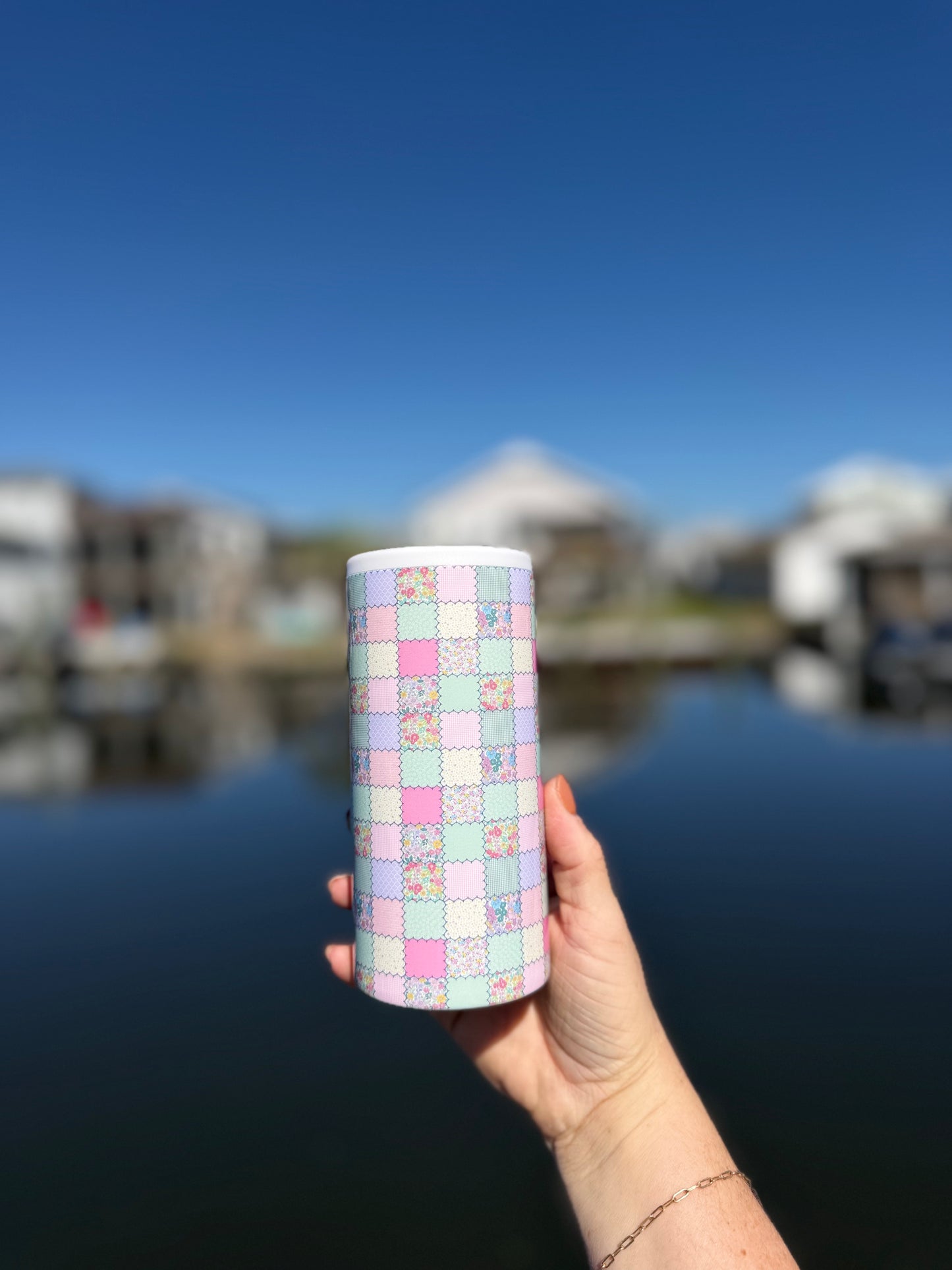 Vintage Patchwork Can Cooler