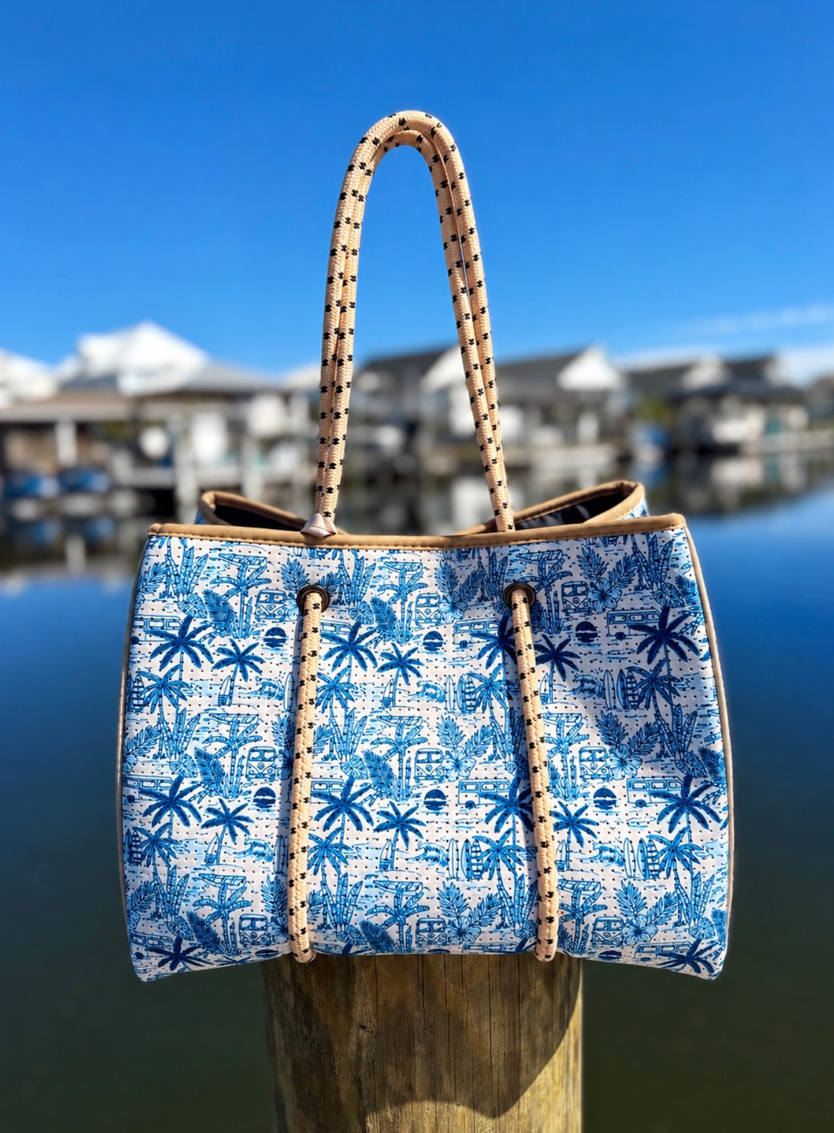 Palm Beach Neoprene Tote Bags
