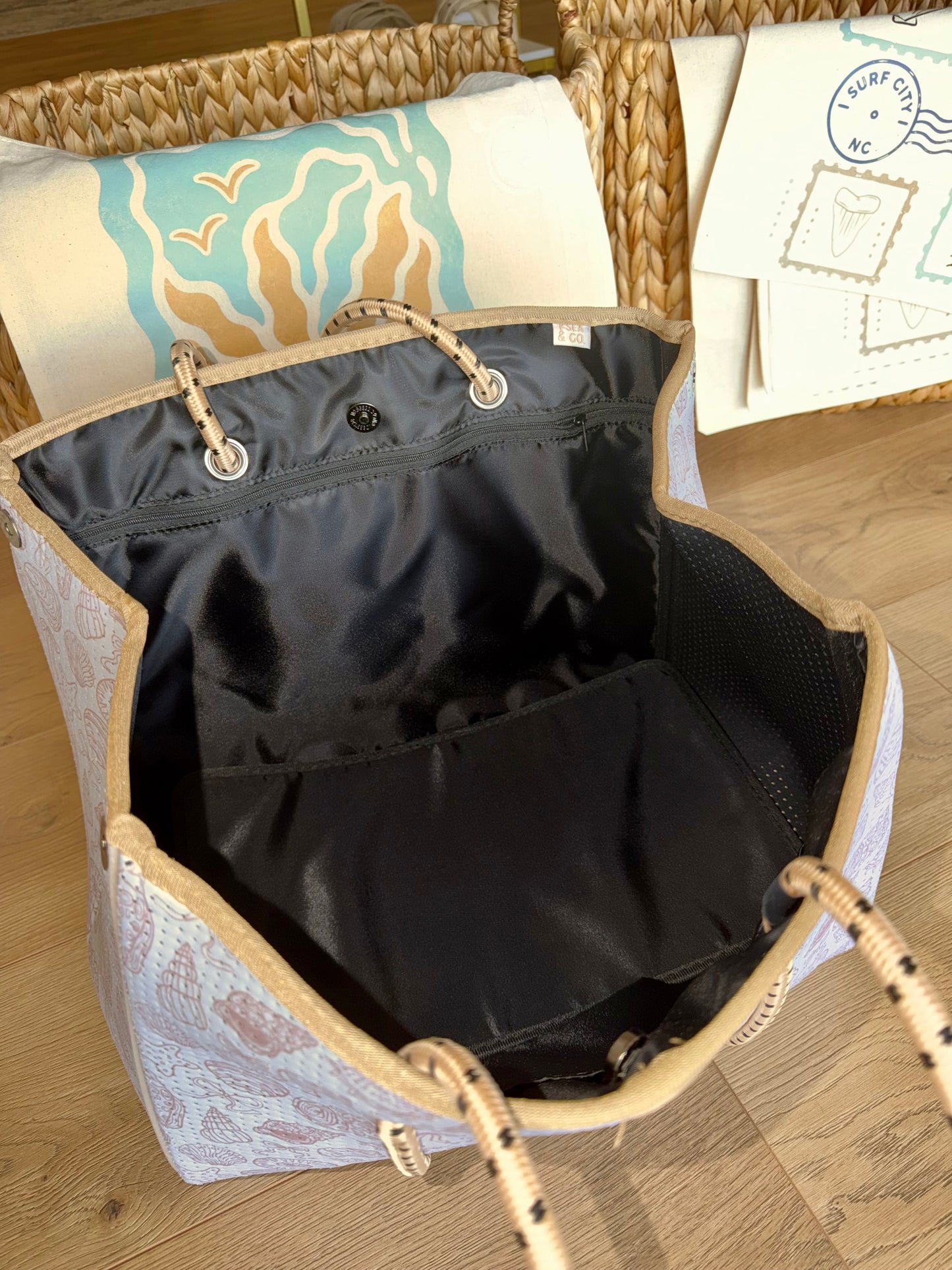 Coastal Chic Neoprene Tote Bags