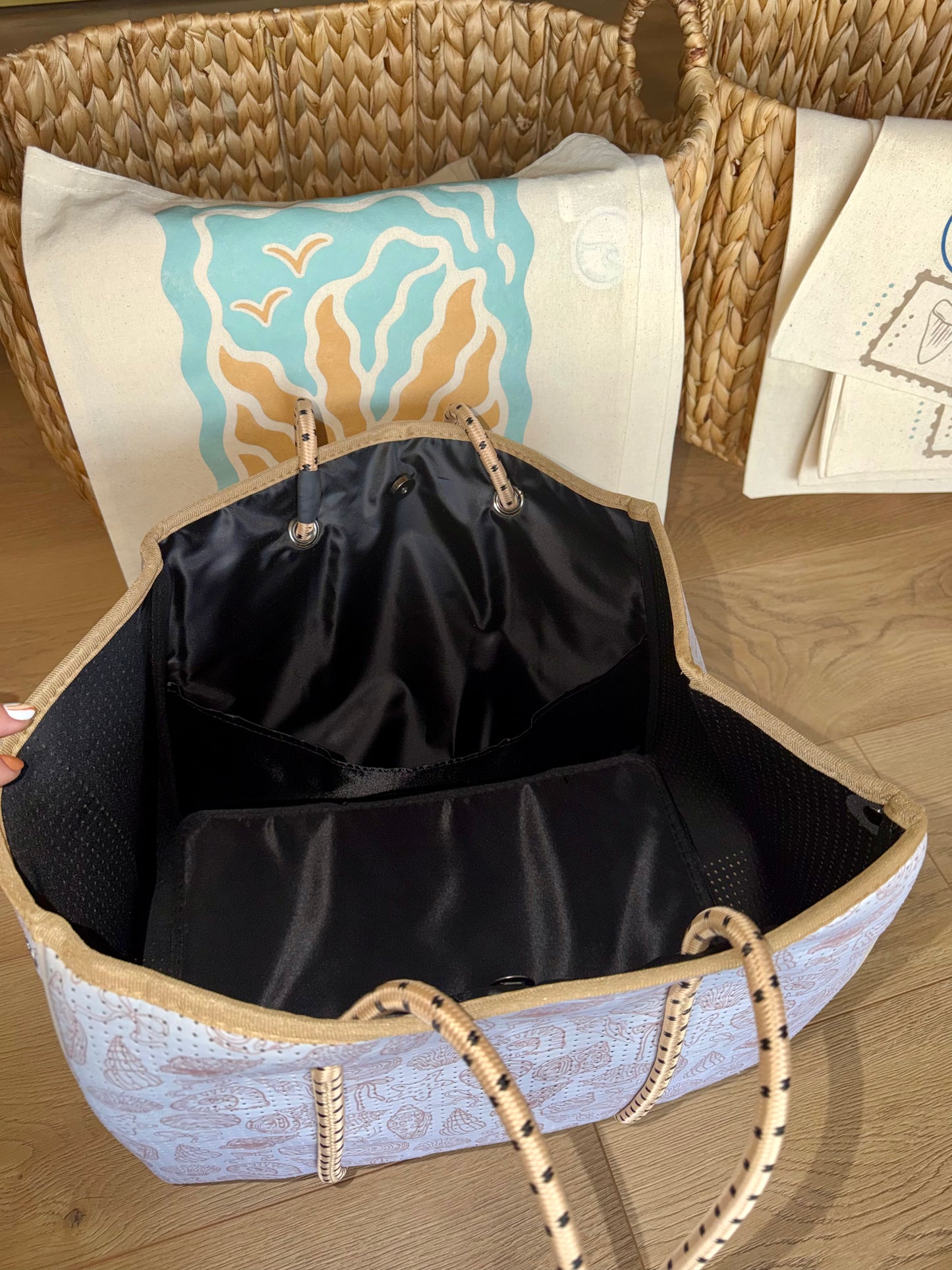 Coastal Chic Neoprene Tote Bags