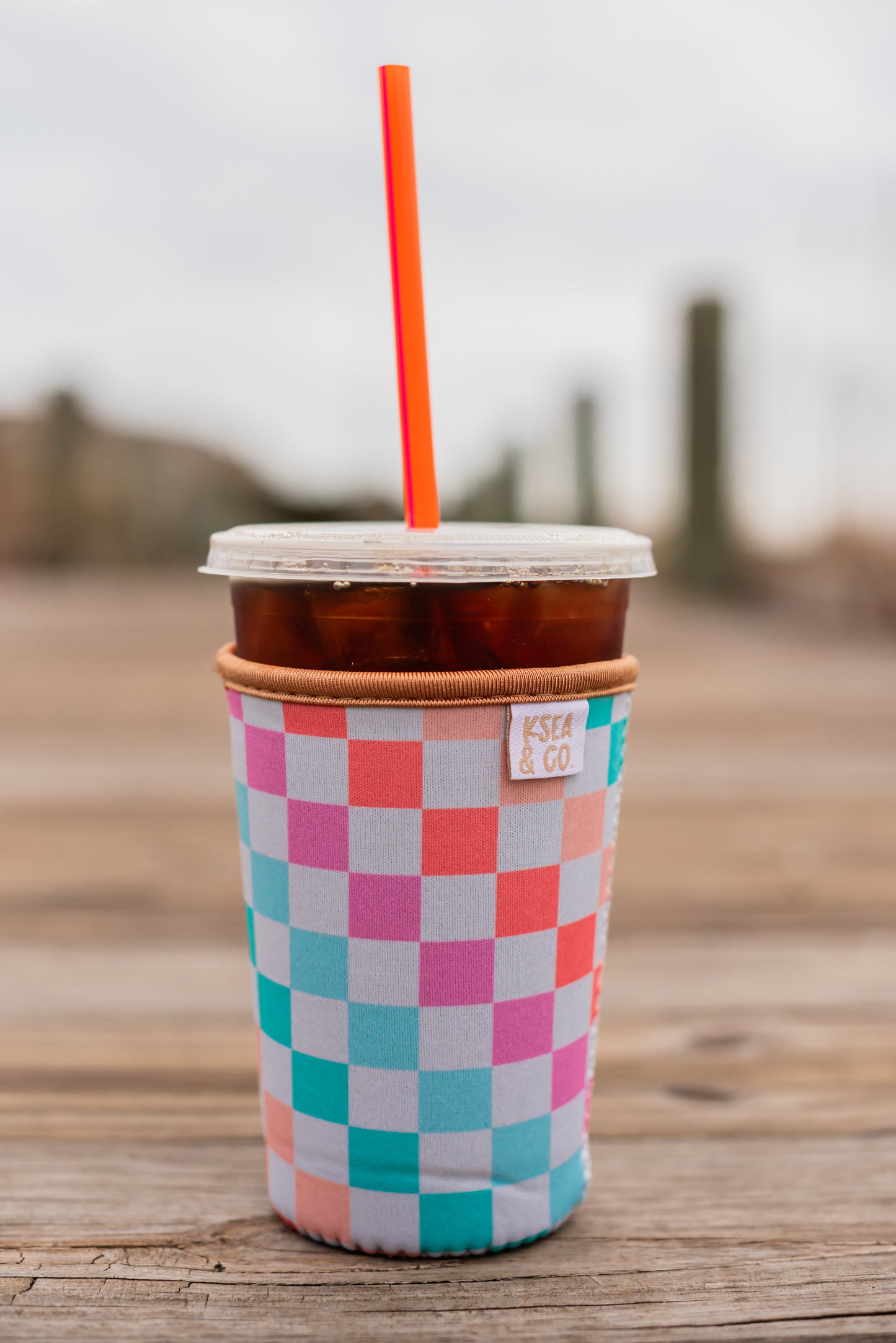Checker Iced Coffee Drink Sleeve