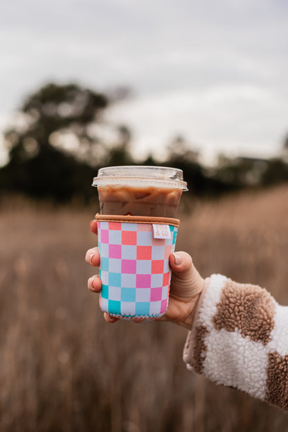 Checker Iced Coffee Drink Sleeve